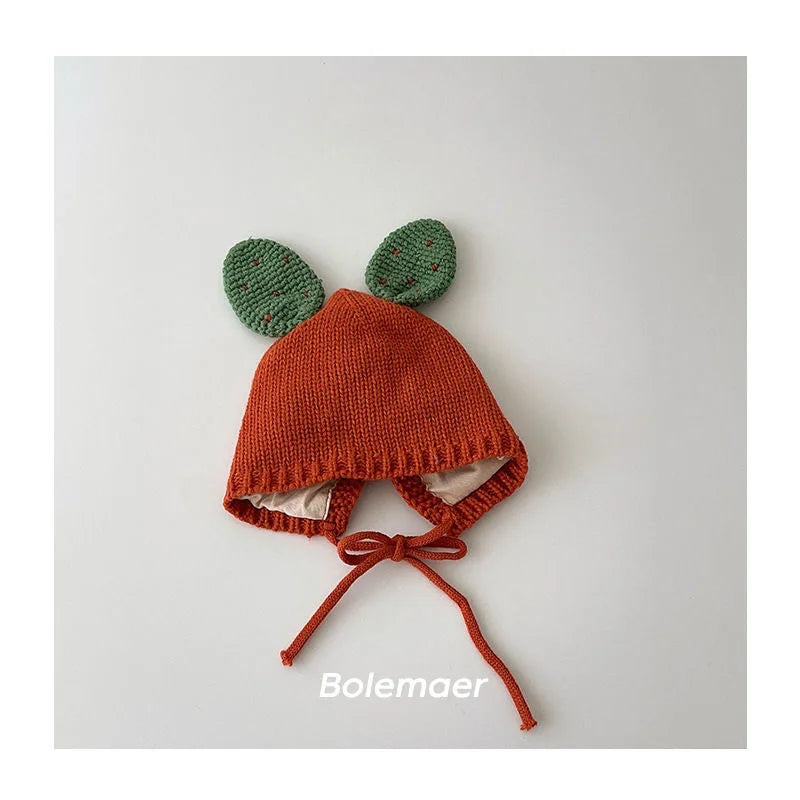 Cute Baby Bunny Hat With Ear 2025 Autumn Children's Knitted Hat Boys Girls Beanie Cap Warm Wool Pullover Hat