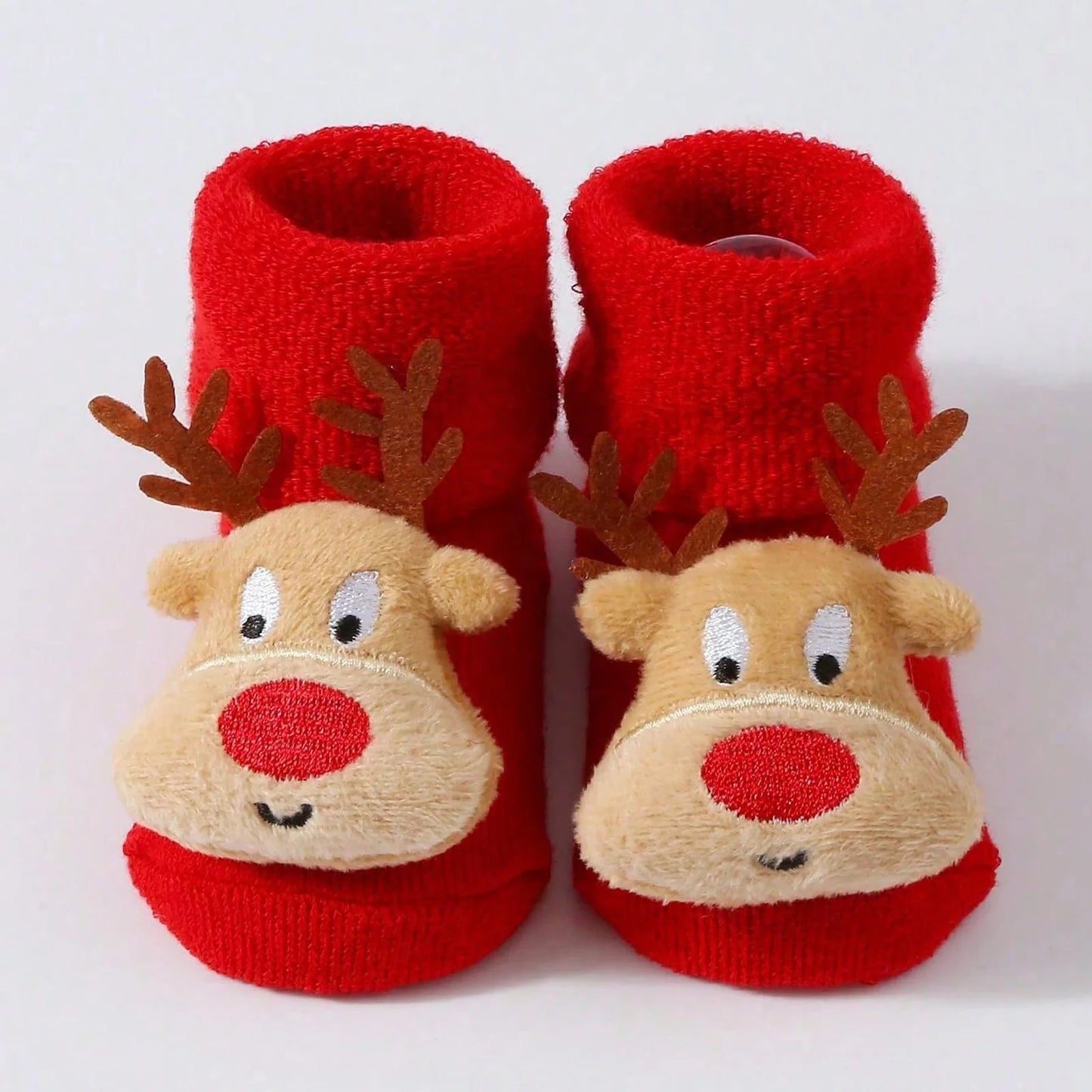 Kids Children's Socks for Girls Boys Non-slip Knitted Cotton Toddler Cute Elk Baby Christmas Socks for Newborns Infant Socks
