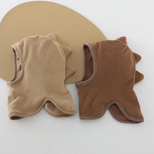 Cute Dinosaue Baby Balaclava Hat Warm Fleece Kids Ear Protection Scarf Cap Winter Toddler One Piece Beanie Caps