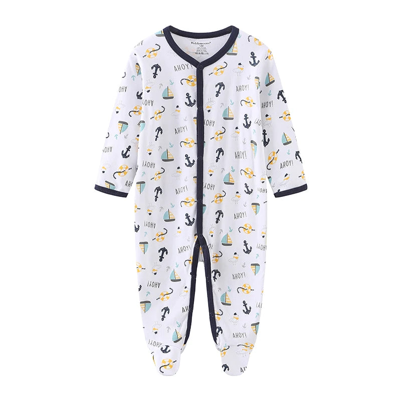 1/3Pieces Baby Girl Clothes Sets Cotton Baby Boy Clothes Solid Color Newborn Romper Print Long Sleeve Cartoon Autumn Spring