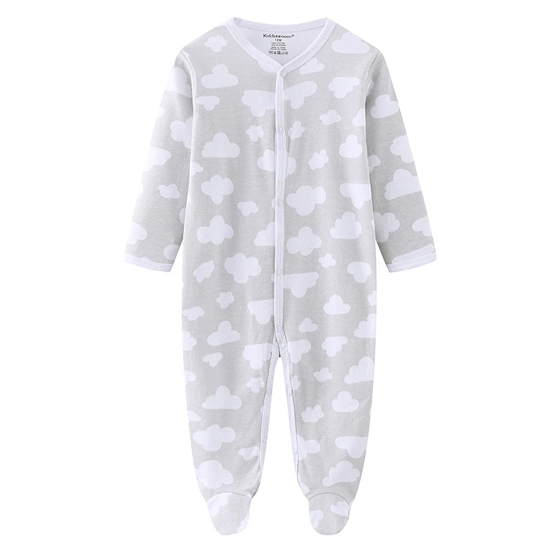1/3Pieces Baby Girl Clothes Sets Cotton Baby Boy Clothes Solid Color Newborn Romper Print Long Sleeve Cartoon Autumn Spring