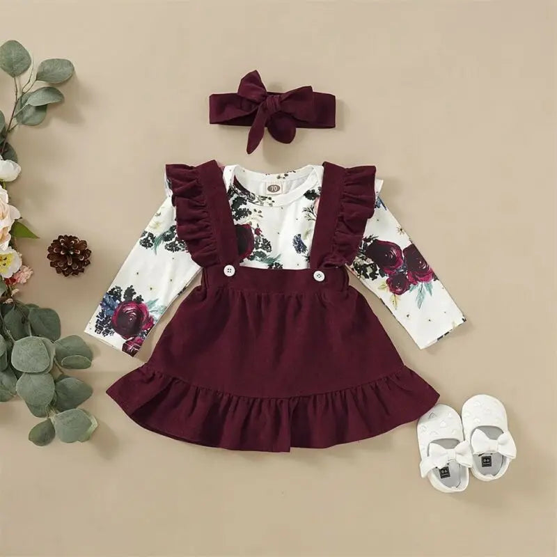 Floral Romper & Skirt Set