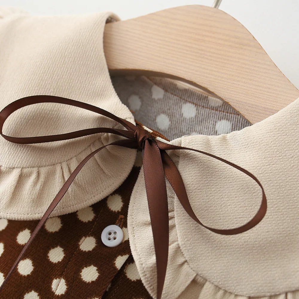 Spring newborn Baby Girls' Clothes Ribbon Bow Dot Dress for toddler Girls Baby Clothing 1st babies Birthday Casual Dresses dress
