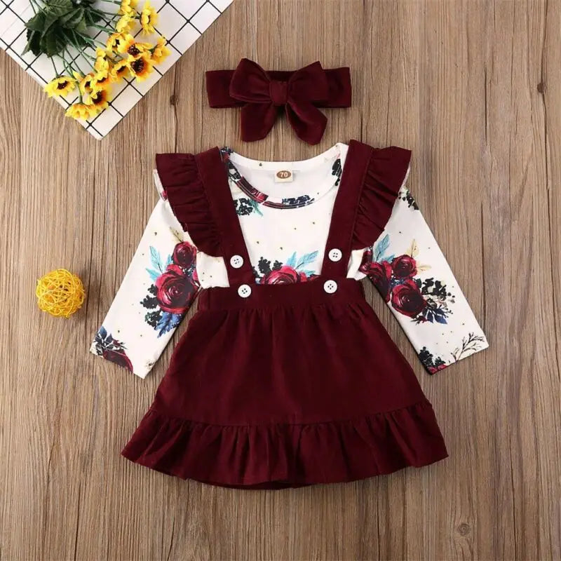 Floral Romper & Skirt Set
