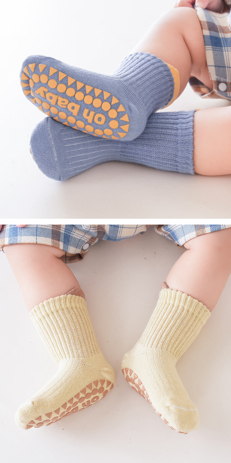 3 Pairs Baby Anti-Slip Socks 0-6Y