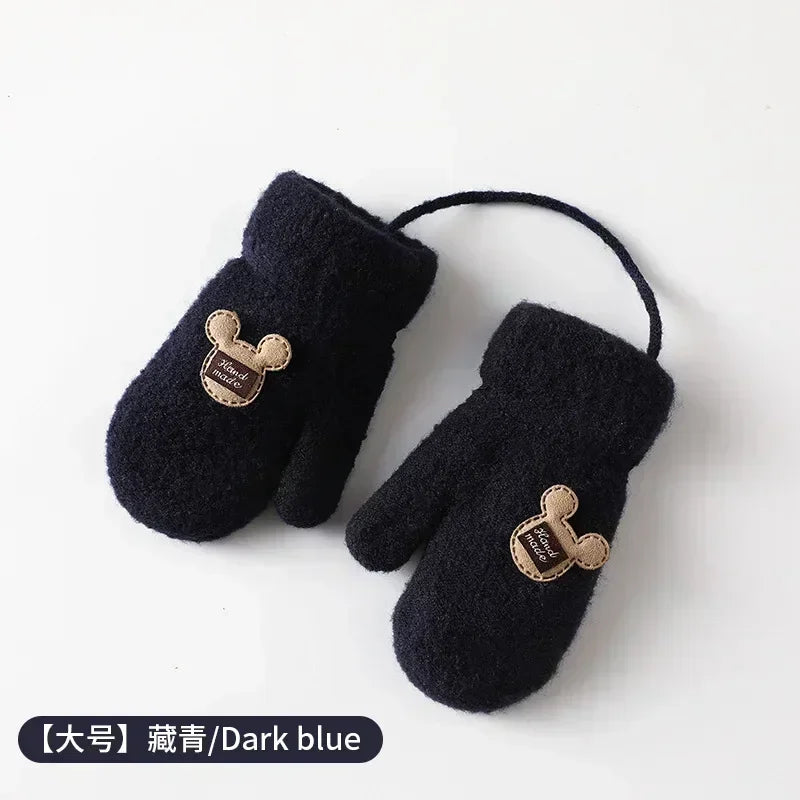 1-6 Years Old Baby Mittens Newborn Children Kids Winter Gloves Mohair Plush Thick Boys Girls Gloves