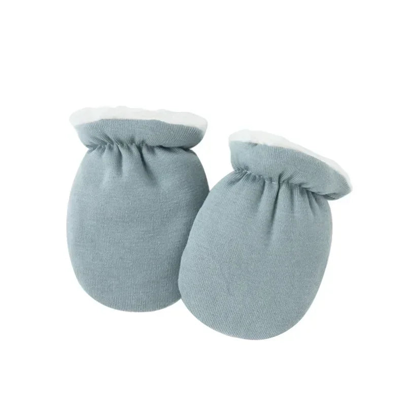 Warm Wool Furry Newborn Mittens Simplicity Solid Color Toddler Glove Autumn Winter Warm Thicken Anti-scratch Face Baby Glove