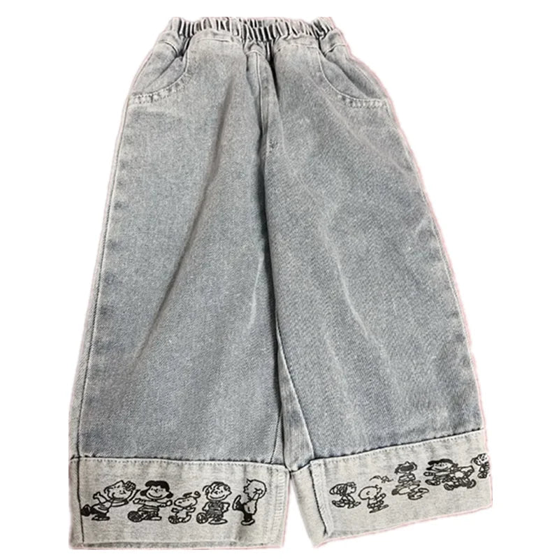 Cartoon Wide Leg Jeans