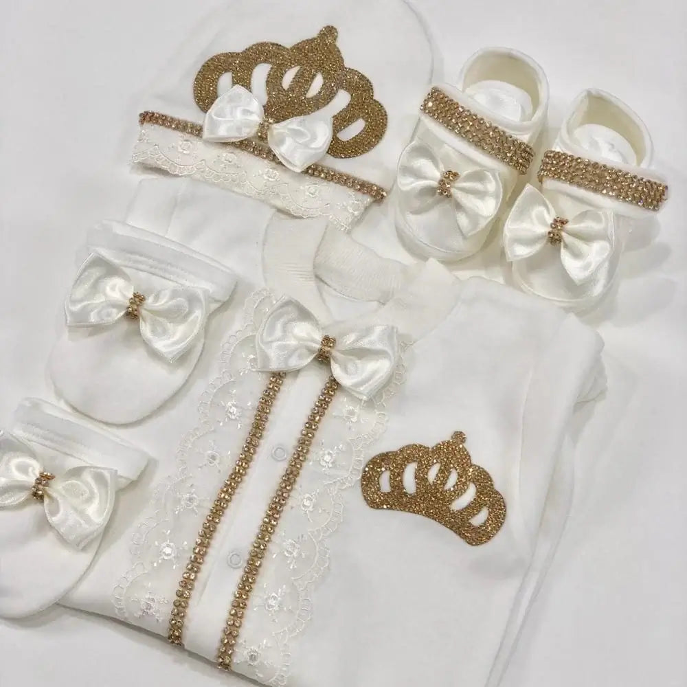 4pcs Butterfly Jewelry Baby Romper Set
