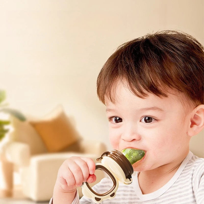 New Mould Fruit & Vegetable Feeder with Silicone Mesh Cartoon Lion Food Feeder Juice Feeding Teething Utensils Baby Items