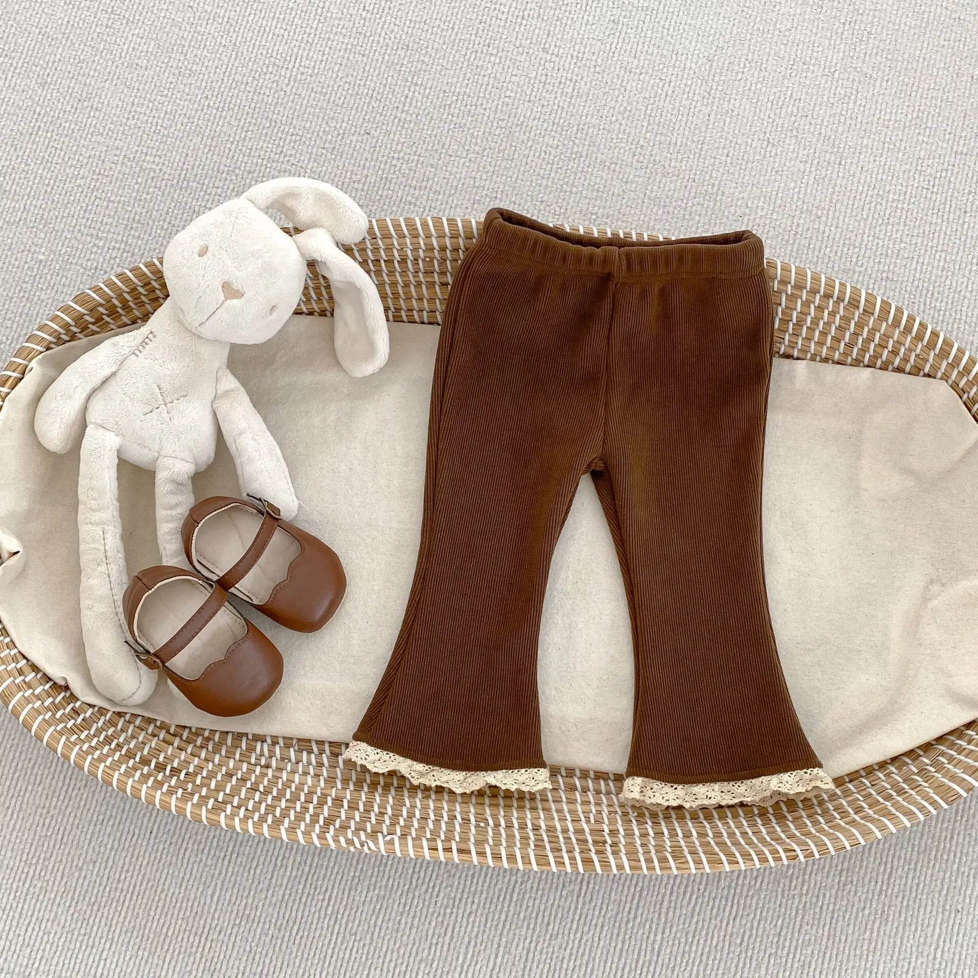 Lace Lapel Fleece Girls Coat