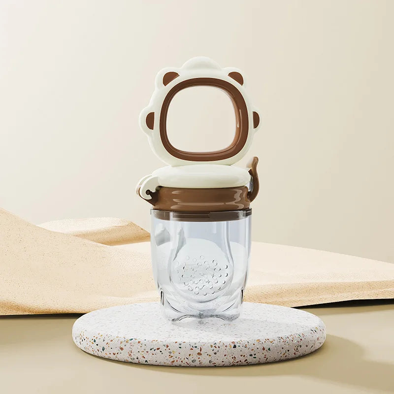 New Mould Fruit & Vegetable Feeder with Silicone Mesh Cartoon Lion Food Feeder Juice Feeding Teething Utensils Baby Items