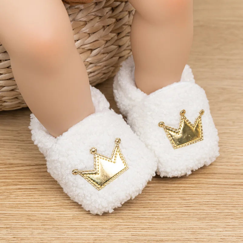 Winter Crown Hairy Baby Cotton Shoes Sneakers Baby Shoes Cotton Boots Baby Shoes 0-1 Years Old
