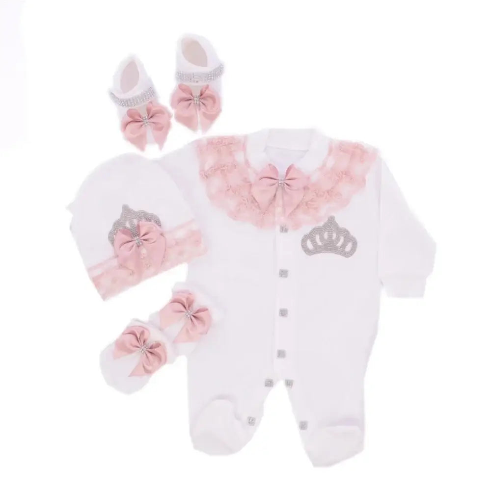 4pcs Butterfly Jewelry Baby Romper Set
