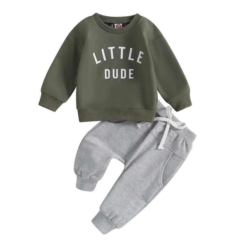 Autumn Baby Clothing Set Cotton Letter Print Boys Hoodie Suit Toddler Boys Clothes Set 2Pcs Sweatshirt+Jogger Pants Set