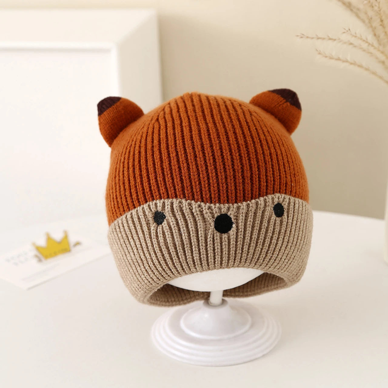 Cute Cartoon Baby Knitted Beanie Warm Woolen Winter Infant Boy Girl Hat Toddler Kids Ear Protection Crochet Cap