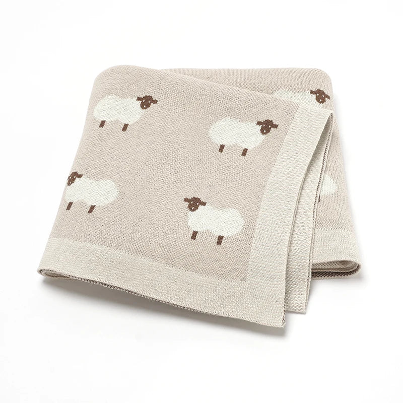 Knitted Cotton Baby Swaddle Blanket 90x70cm