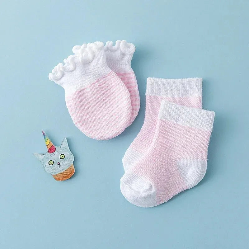 4-Pair Baby Socks & Gloves Set