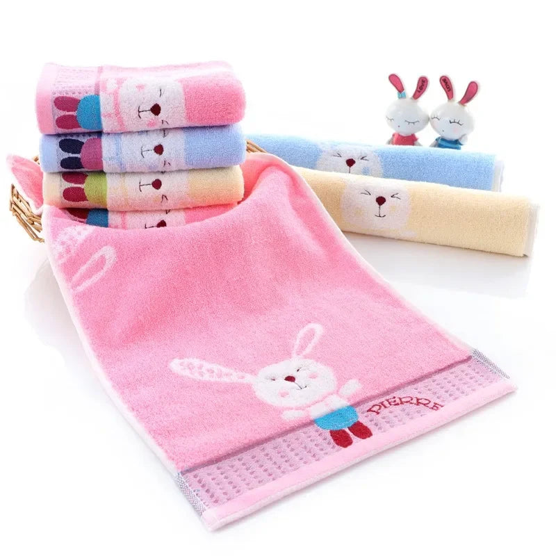 Pure Cotton Children's Towel Cartoon Jacquard Embroidery Baby Face Towel Soft Water Absorbent Face Towel for Kids 50x25cm