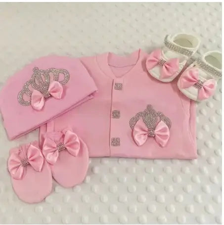 4pcs Butterfly Jewelry Baby Romper Set