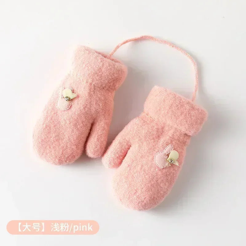 1-6 Years Old Baby Mittens Newborn Children Kids Winter Gloves Mohair Plush Thick Boys Girls Gloves