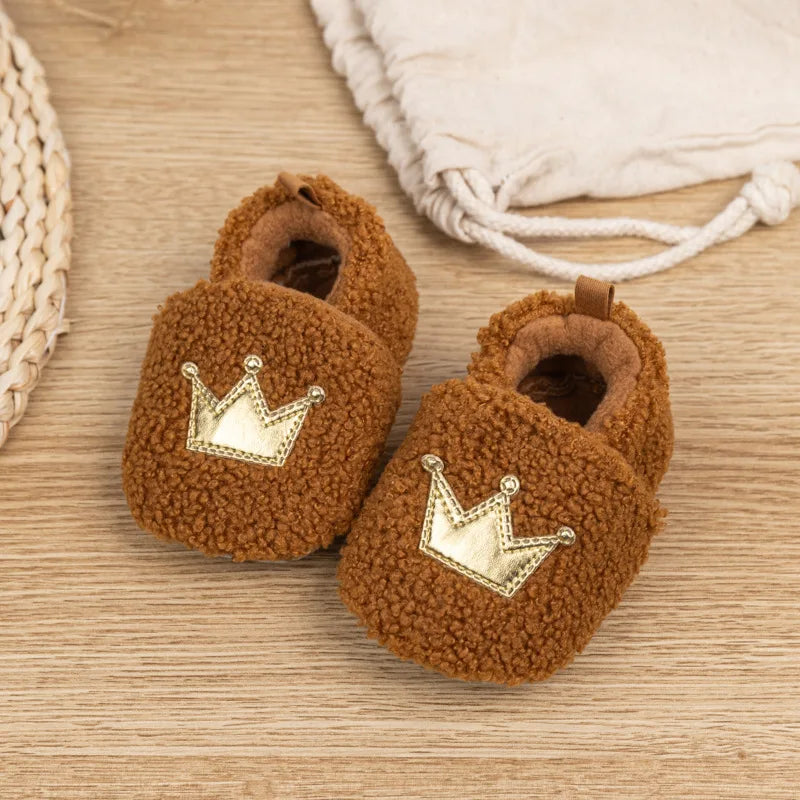 Winter Crown Hairy Baby Cotton Shoes Sneakers Baby Shoes Cotton Boots Baby Shoes 0-1 Years Old