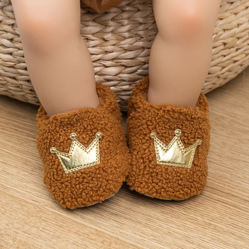Winter Crown Hairy Baby Cotton Shoes Sneakers Baby Shoes Cotton Boots Baby Shoes 0-1 Years Old