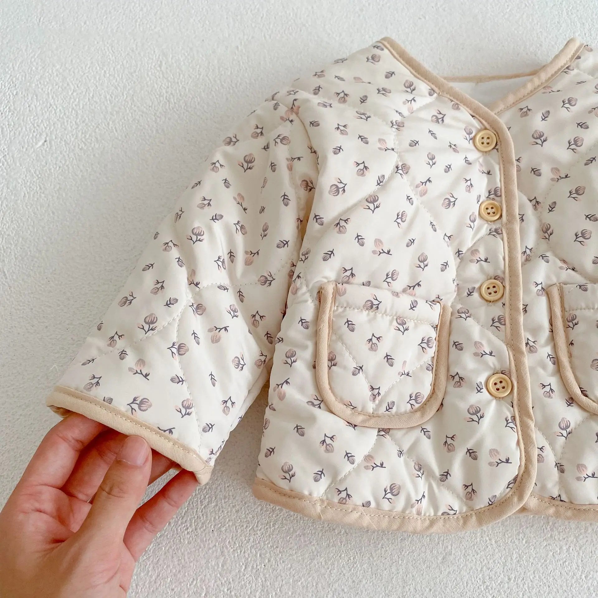 winter baby girls floral jacket