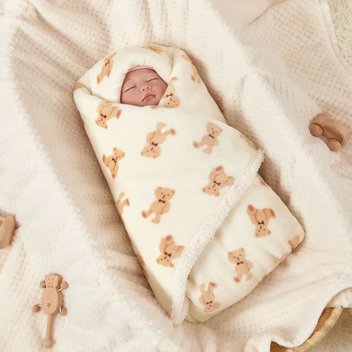 Winter Baby Blanket Swaddle Wrap Flannel Lamb Fleece Warm Quilt for Newborn Bedding Soft Baby Stroller Blanket for Newborn Hot