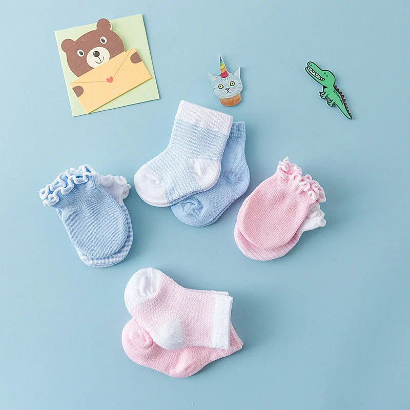 4-Pair Baby Socks & Gloves Set