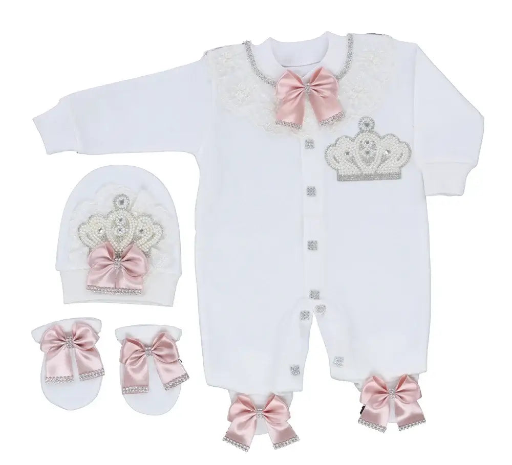 4pcs Butterfly Jewelry Baby Romper Set