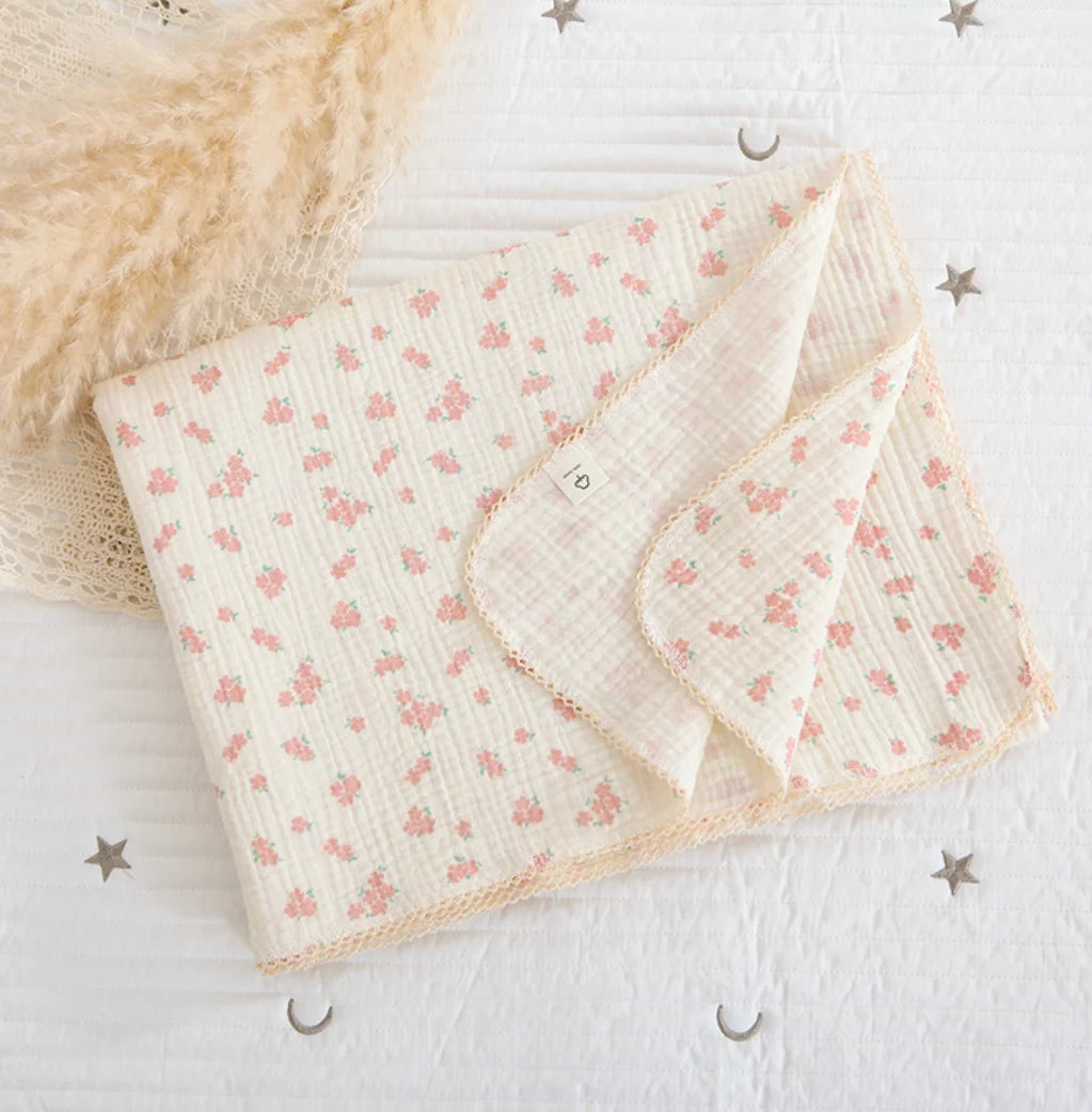 Newborn Baby Blanket Summer 2 Layers Muslin Swaddle Wrap Blankets Cotton Soft Baby Wrap Receiving Blanket For Crib Bath Towels