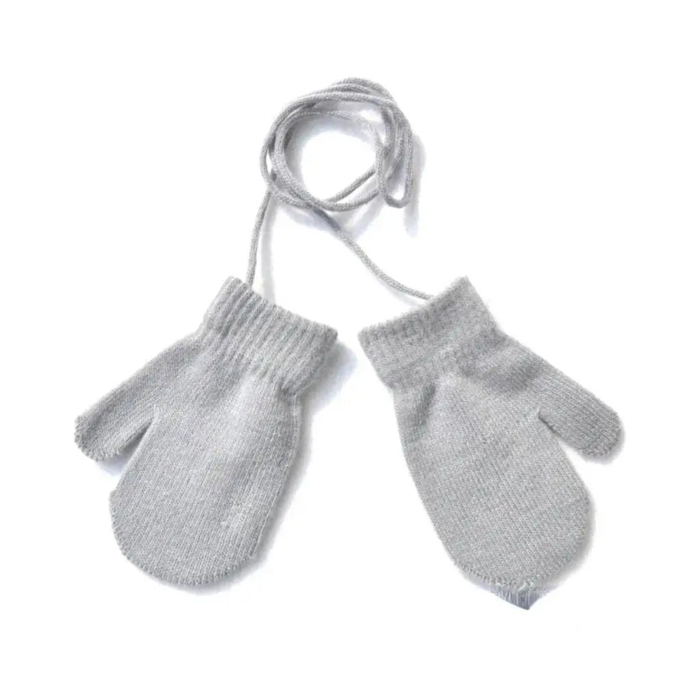 Winter Mittens Children Full Finger Gloves Warm Baby Gloves for 1-3Y Kids Hanging Neck Warm Gloves Newborn Baby Accessories