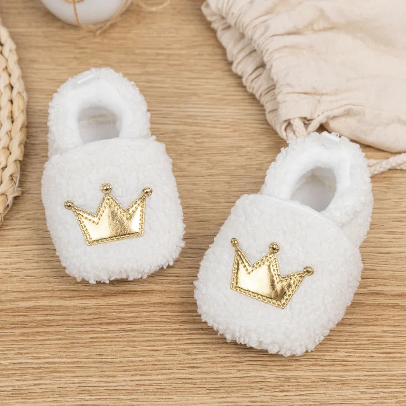 Winter Crown Hairy Baby Cotton Shoes Sneakers Baby Shoes Cotton Boots Baby Shoes 0-1 Years Old