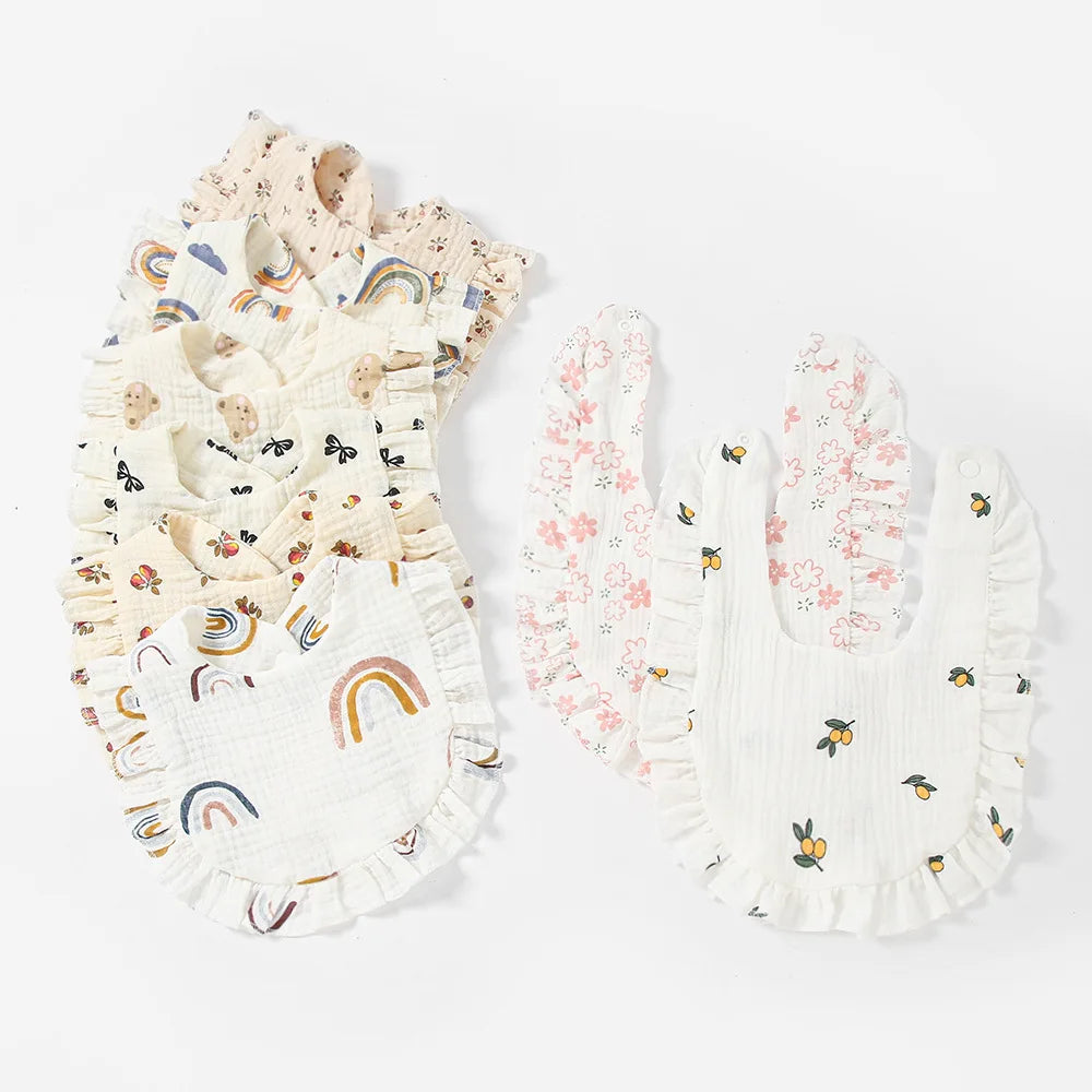 Cotton Muslin Baby Bibs & Burp Cloths