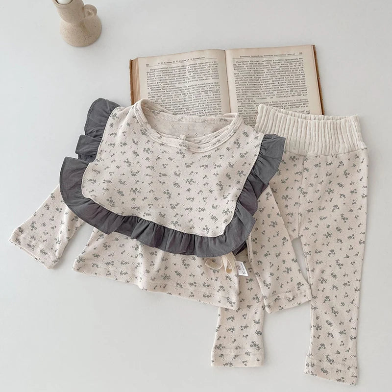 Kids Boys Girls Pajamas Set Children Sleepwear Pajamas Flared Pants Sets Long Sleeve Cotton Baby Clothes Spring Autumn Clothing