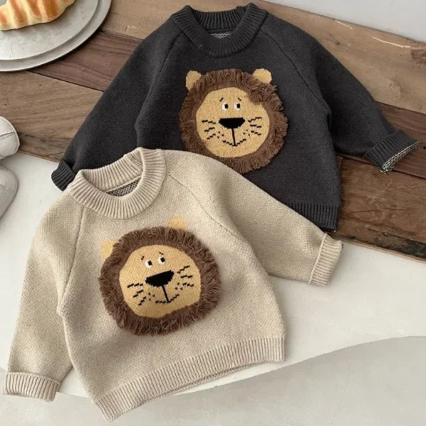 Cartoon Lion Knit Sweater