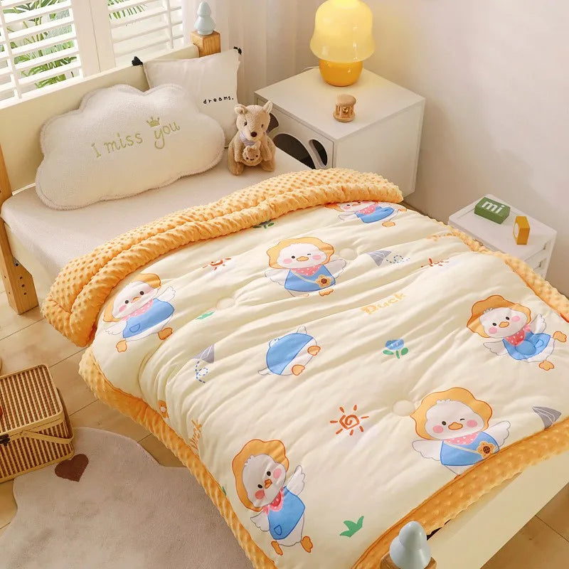 Winter Warm Baby Quilt Comforter Quilted Blanket Summer Soft Nap Cover Bed Thick Blanket Newborn Infant Swaddle Wrap Bedding