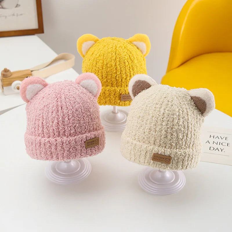 Windproof Baby Bear Earflap Beanie