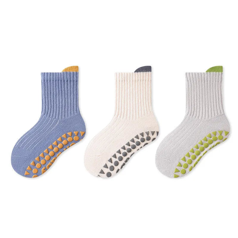 3 Pairs Baby Anti-Slip Socks 0-6Y