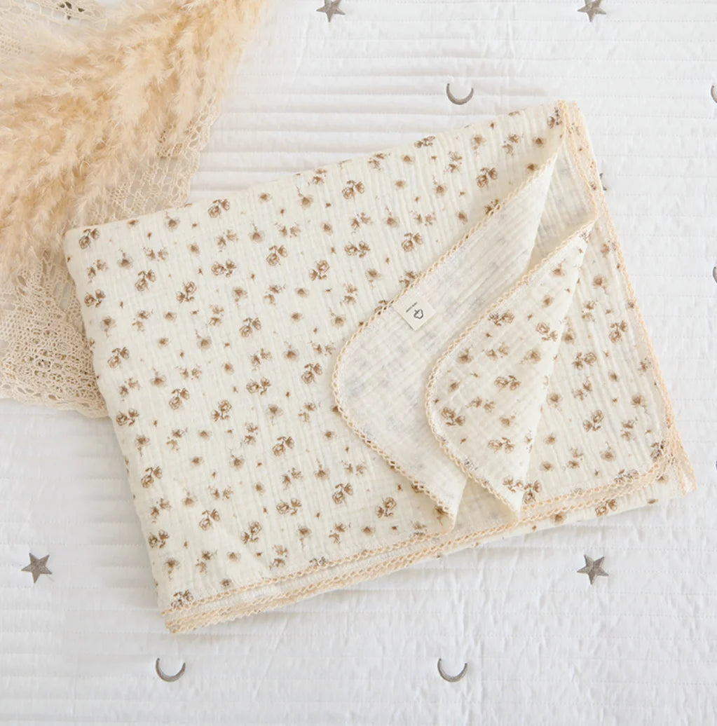 Newborn Baby Blanket Summer 2 Layers Muslin Swaddle Wrap Blankets Cotton Soft Baby Wrap Receiving Blanket For Crib Bath Towels
