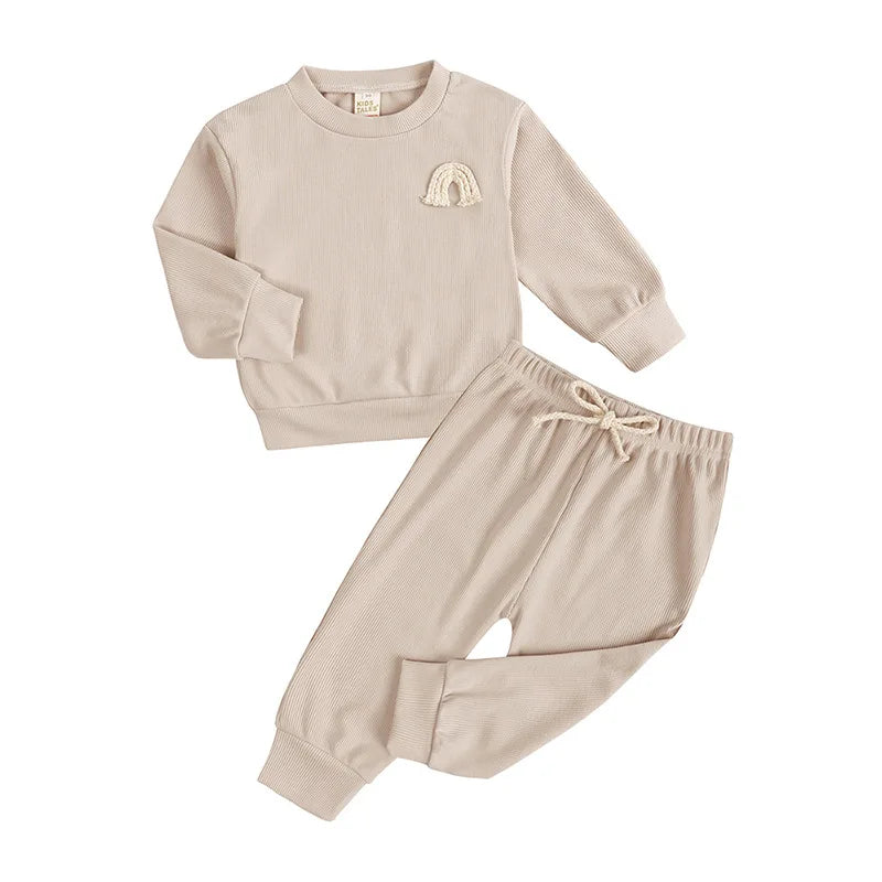 Kids Boys Girls Pajamas Set Children Sleepwear Pajamas Flared Pants Sets Long Sleeve Cotton Baby Clothes Spring Autumn Clothing
