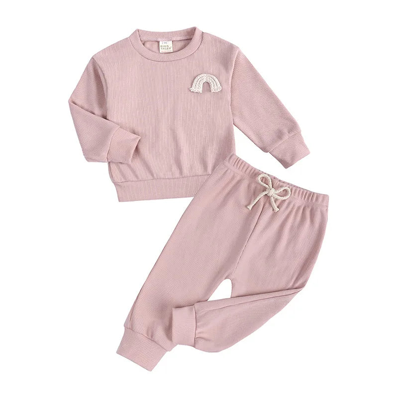 Kids Boys Girls Pajamas Set Children Sleepwear Pajamas Flared Pants Sets Long Sleeve Cotton Baby Clothes Spring Autumn Clothing