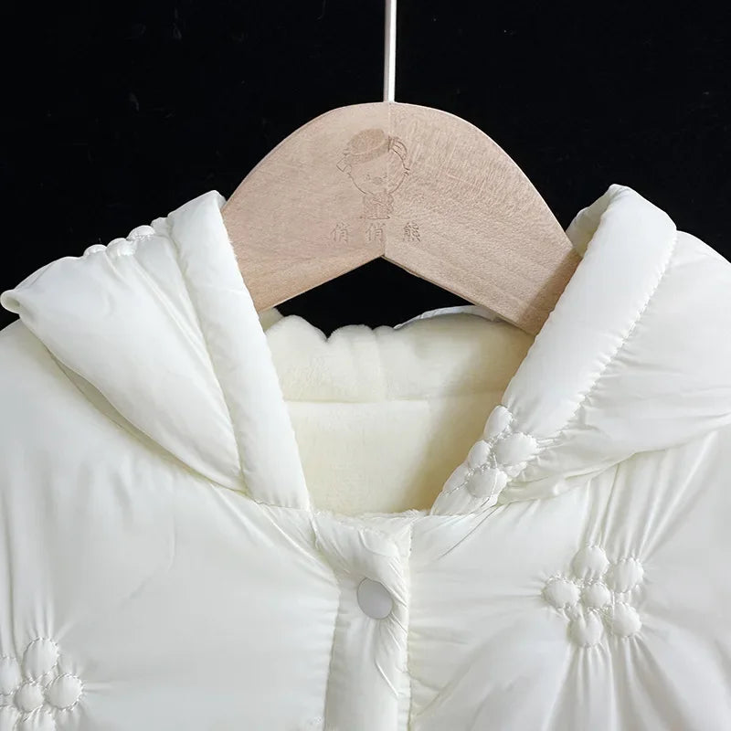 0-2Y Super Cute Rabbit Ears Infant Outerwear Winter Baby Girl Romper Quilted Thickened Jumpsuit