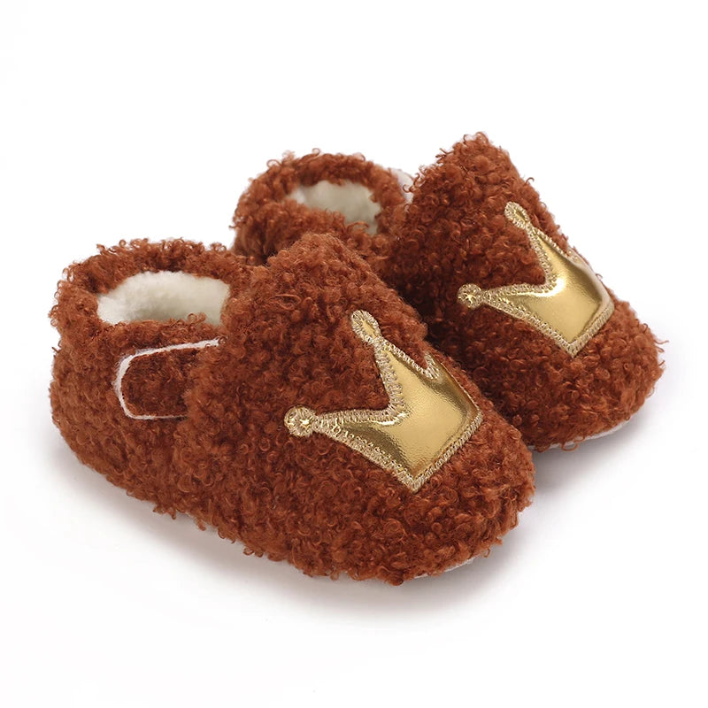 Winter Crown Hairy Baby Cotton Shoes Sneakers Baby Shoes Cotton Boots Baby Shoes 0-1 Years Old