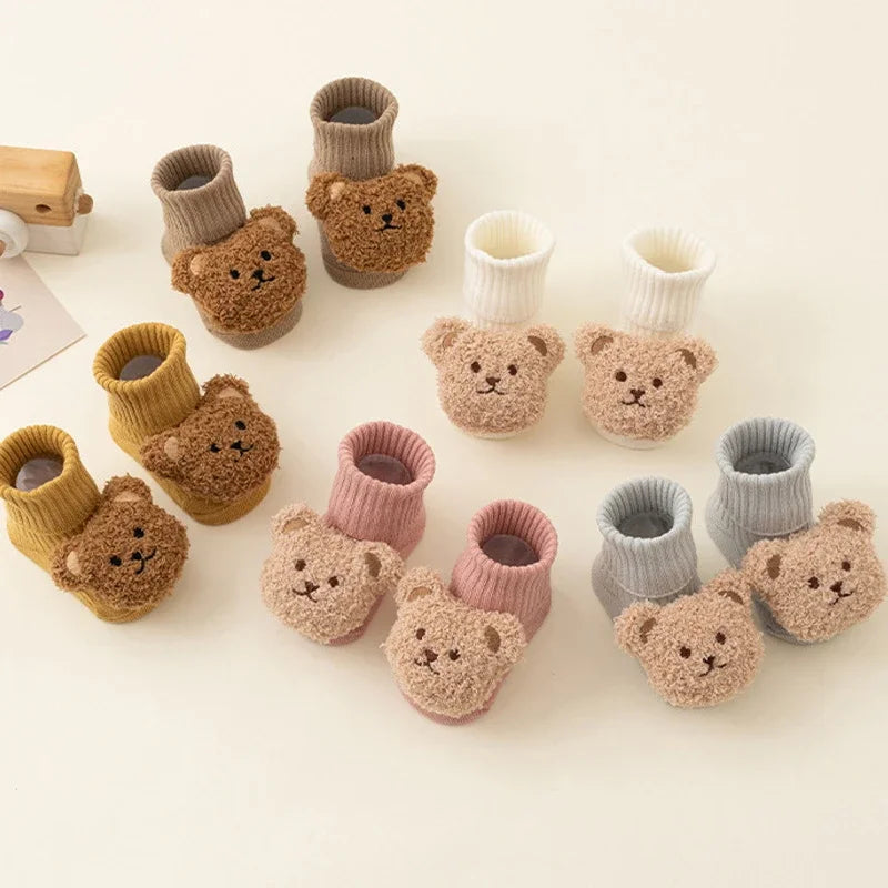 Cute Cartoon Bear Baby Socks 0-1Y