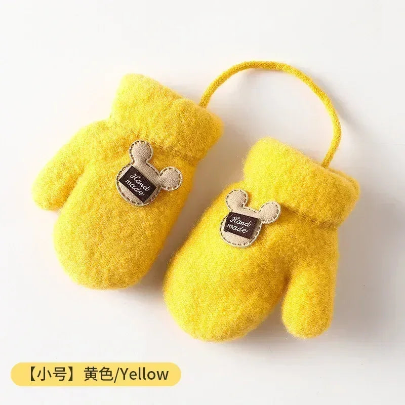1-6 Years Old Baby Mittens Newborn Children Kids Winter Gloves Mohair Plush Thick Boys Girls Gloves
