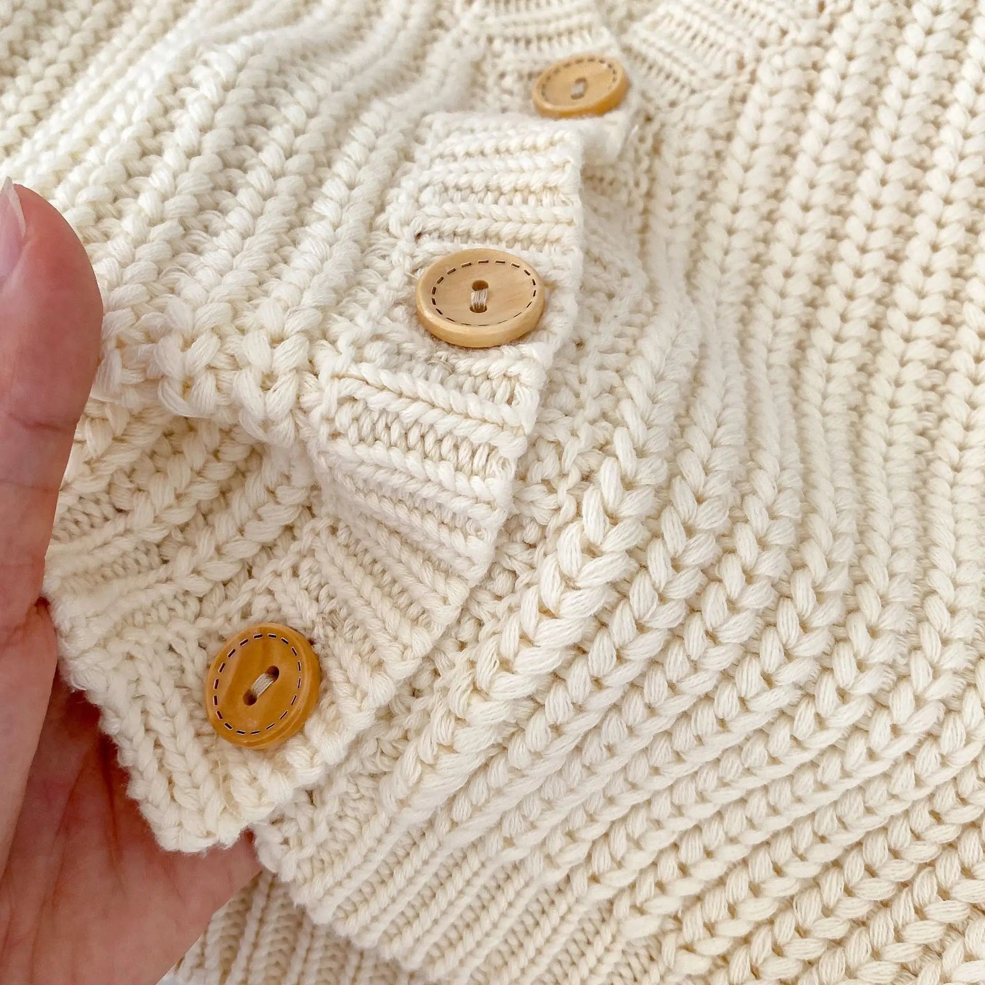 V-Neck Knit Baby Cardigan