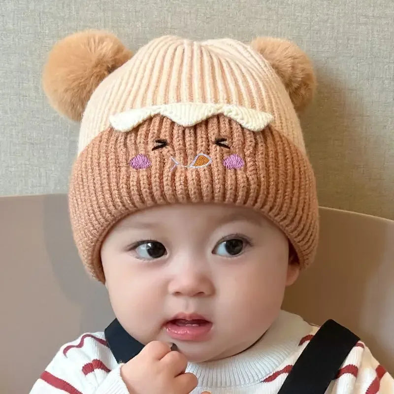 Cartoon Bear Ears Winter Baby Hat