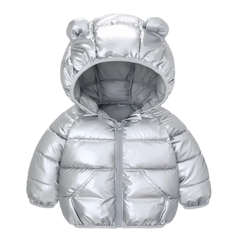 Solid Color Hooded Baby Coat